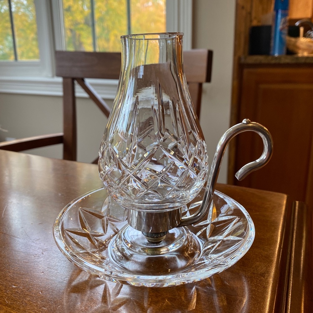 Waterford Crystal candlestick silver handle